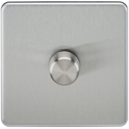 Knightsbridge Screwless 1G 2-way trailing edge dimmer Brushed Chrome | SF2181BC