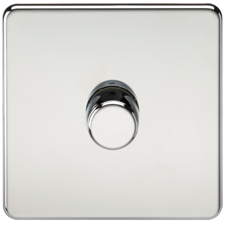 Knightsbridge Screwless 1G 2 Way 40-400W Dimmer Switch Polished Chrome SF2171PC