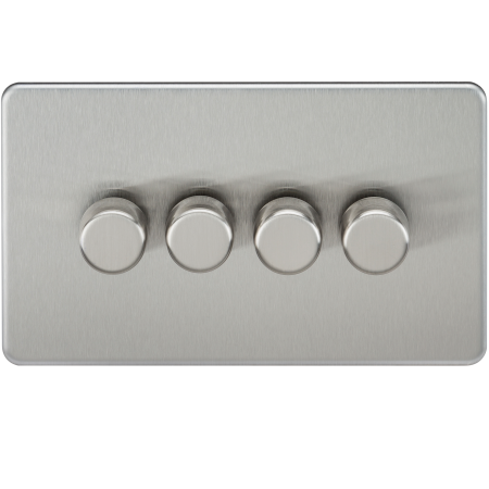 Knightsbridge Screwless 4G 2 Way 40-400W Dimmer Switch Brushed Chrome SF2174BC