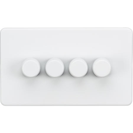 Knightsbridge Screwless 4G 2 Way 10-200W Dimmer Switch Matt White | SF2184MW