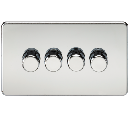 Knightsbridge Screwless 4G 2 Way 40-400W Dimmer Switch Polished Chrome SF2184PC