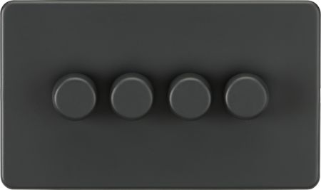 Knightsbridge Screwless 4G 2-way 5-150W LED Trailing Edge Dimmer Anthracite | SF2184AT
