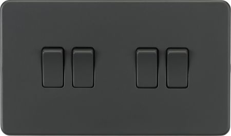Knightsbridge Screwless 10AX 4G 2-Way Switch Anthracite | SF4100AT