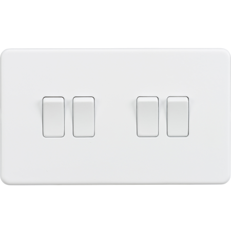Knightsbridge Screwless 10A 4G 2 Way Light Switch Matt White SF4100MW