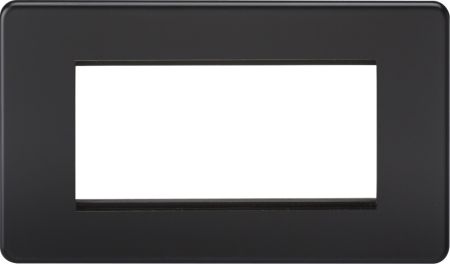 Knightsbridge Screwless 4G Modular Faceplate Matt Black | SF4GMB