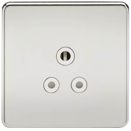 Knightsbridge Screwless Polished Chrome 5A Unswitched Round Socket White Insert SF5APCW