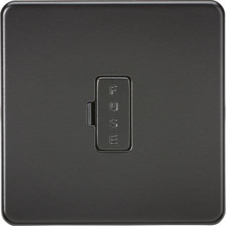Knightsbridge Screwless 13A Unswitched Fused Spur Matt Black | SF6000MBB