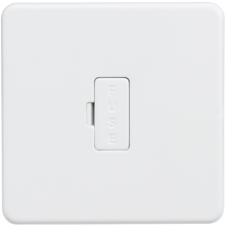 Knightsbridge Screwless 13A Unswitched Fused Spur Matt White SF6000MW