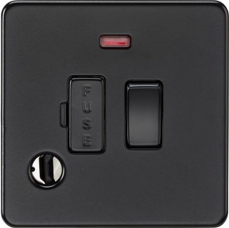 Knightsbridge Screwless 13A Switched Fused Spur Neon & Flex Outlet Matt Black | SF6300FMBB