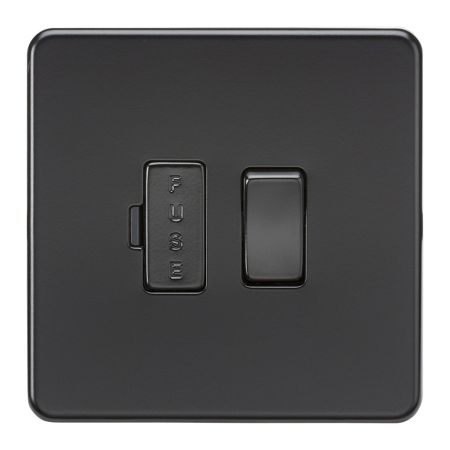 Knightsbridge Screwless 13A Switched Fused Spur Matt Black | SF6300MBB