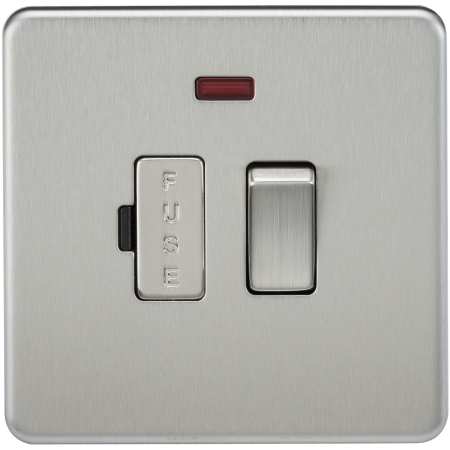 Knightsbridge Screwless 13A Switched Fused Spur With Neon Brushed Chrome SF6300NBC