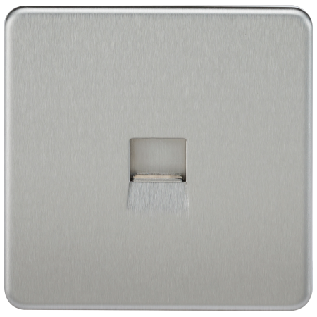 Knightsbridge Screwless Telephone Secondary Socket Brushed Chrome SF7400BC
