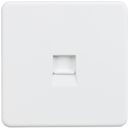 Knightsbridge Screwless Telephone Secondary Socket Matt White SF7400MW