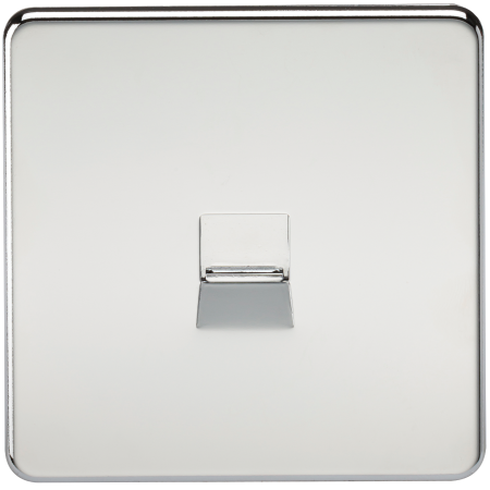 Knightsbridge Screwless Telephone Master Socket Polished Chrome SF7300PC