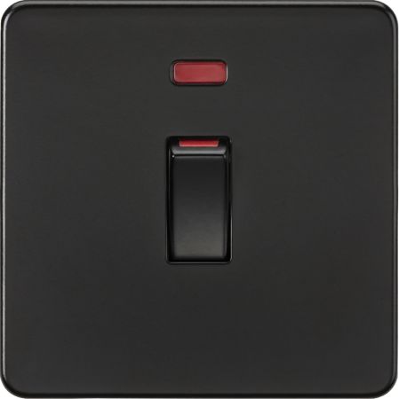 Knightsbridge Screwless 45A 1G DP Cooker Switch With Neon Polished Chrome SF8331NPC