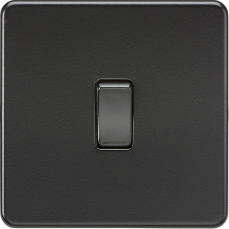 Knightsbridge Screwless 20A 1G Double Pole Light Switch Matt Black | SF8341MBB