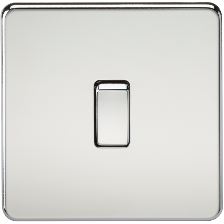 Knightsbridge Screwless 20A 1G Double Pole Light Switch Polished Chrome SF8341PC