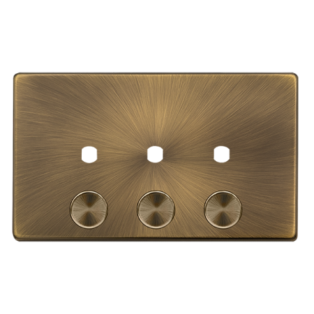 Click Definity Antique Brass 3-gang Dimmer Plate - SFAB143PL