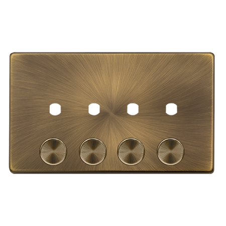 Click Definity Antique Brass 4-gang Dimmer Plate - SFAB144PL