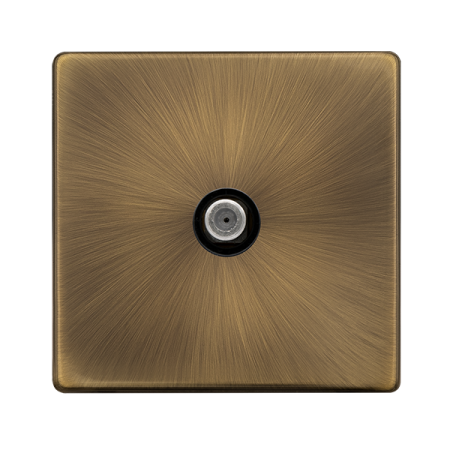 Click Definity Antique Brass Single Satellite Socket - SFAB156BK