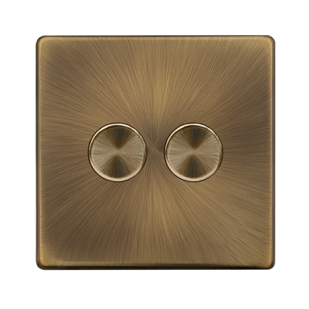 Click Definity Antique Brass 2-gang Led Dimmer Switch - SFAB162