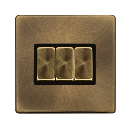 Click Definity Antique Brass 3-gang 2-way Light Switch - SFAB413BK