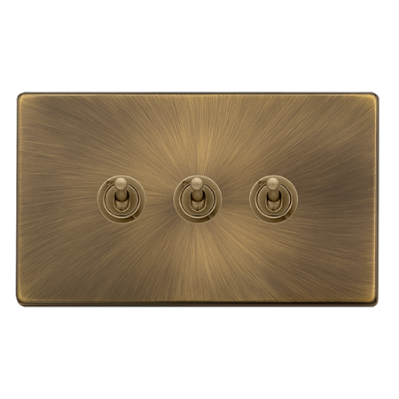 Click Definity Antique Brass 3-gang 2-way Toggle Light Switch - SFAB423