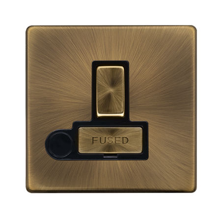 Click Definity Antique Brass 13a Switched Spur & Flex Outlet - SFAB551BK