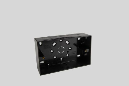 Univolt 2 Gang 44mm PVC LSF Round Cornered Surface Box Black | SFR2/44BK