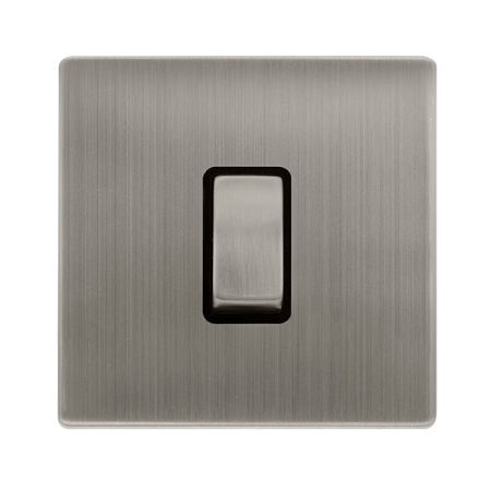 Click Definity Stainless Steel 1 Gang 2 Way Switch Black Insert | SFSS411BK