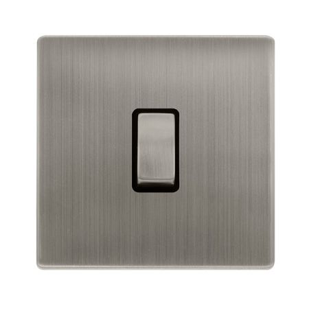 Click Definity Screwless Stainless Steel 20a Double Pole Switch Black Insert | SFSS722BK