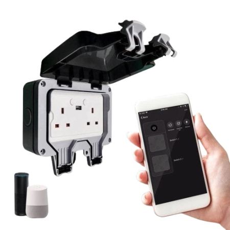 Ener-J Smart 13A WiFi Twin Waterproof Outdoor Socket | SHA5275