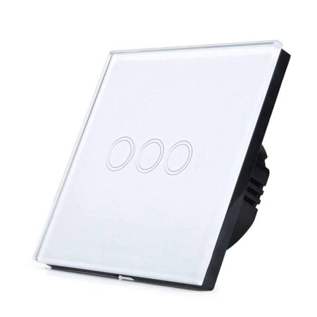 Ener-J Smart WiFi 3 Gang Touch Switch (No Neutral Needed) White | SHA5314