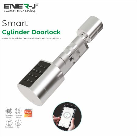 Ener-J Smart Adjustable Cylinder Lock with Fingerprint & Keypad | SHA5349