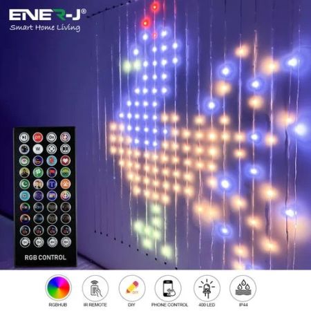 Ener-J Smart LED RGB Colour Changing Curtain lights | SHA5358