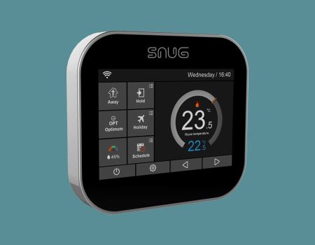 SNUG Underfloor Heating Smart Wi-Fi Thermostat, 2 Channel, 5°C to 35°C, White | SNUGSTAT-DUO-BE