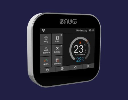 SNUG Underfloor Heating Smart Wi-Fi Thermostat, 5°C to 35°C, Black | SNUGSTAT-BE