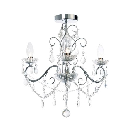 Forum Spa Vela 3 Light Bathroom Flush Fitting Chandelier Chrome | SPA-20182-CHR