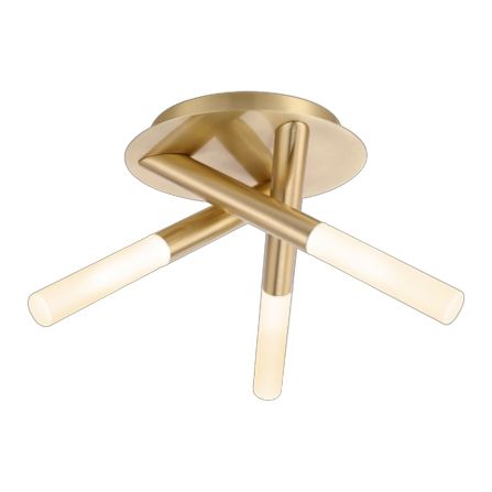 Spa Crux 3 Light Semi-Flush Bathroom Ceiling Light Satin Brass | SPA-20829-SBRS
