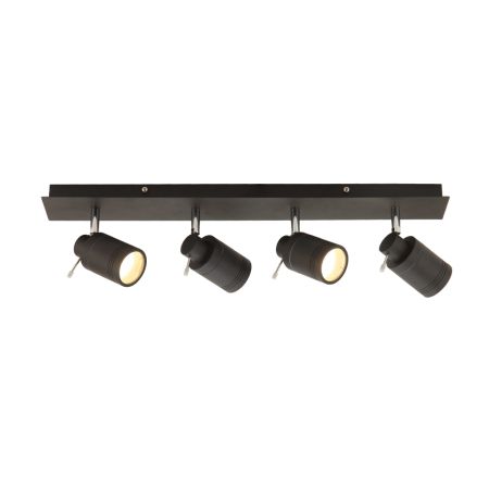 Spa Scorpius GU10 4 Light IP44 Bar Spotlight Matt Black | SPA-22560-MBLK