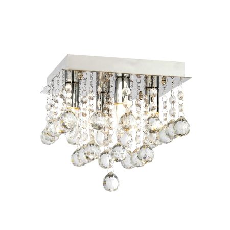 SPA SPA-24468-CHR Orlando 23cm Square 4 Light Flush Ceiling Fitting