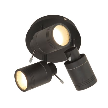Spa Scorpius GU10 3 Light Plate Spotlight Matt Black | SPA-27405-MBLK