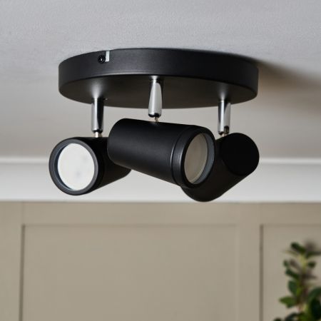 Forum Spa SPA-35080-BLK Freya 3lt GU10 Spot Round Plate IP44 Black