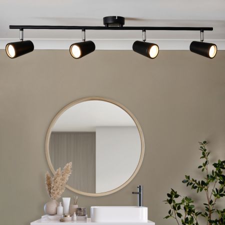 Forum Spa SPA-35081-BLK Freya 4lt GU10 Spotlight Bar IP44 Black