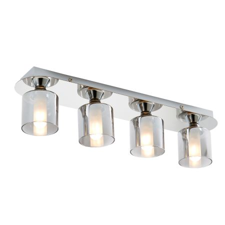 Forum Spa Patras 4 Light Ceiling Bar Chrome/Smoked Glass | SPA-35810-CHR