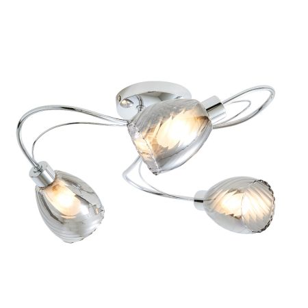 Forum Veria Twisted Style 3 Light Ceiling Light Chrome | SPA-35828-CHR