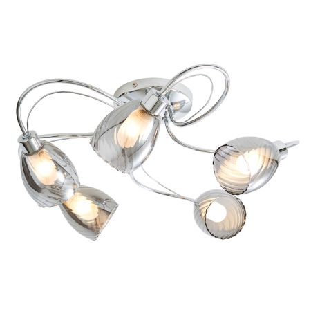 Forum Veria Twisted Style 5 Light Ceiling Light Chrome | SPA-35829-CHR