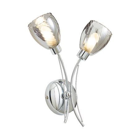 Forum Veria Twisted Style 2 Light Wall Light Chrome | SPA-35830-CHR