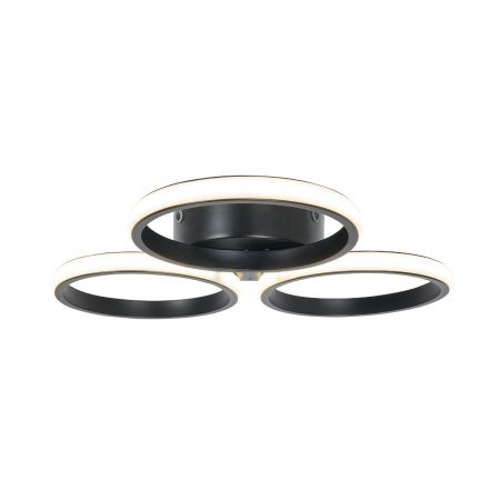 Forum Lighting Spa Chios 3 Ring LED Flush IP44 Ceiling Light Matt Black | SPA-36129-MBLK