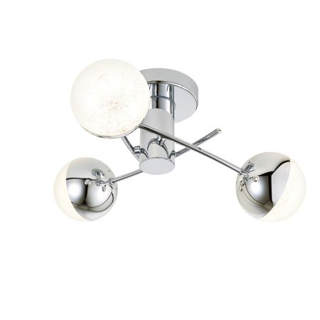 Forum Rhodes LED 3 Light Bathroom Crackle Effect Ceiling Light | SPA-36302-CHR